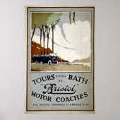 Poster Visites de Bath par Bristol Motor Coaches (Devant)
