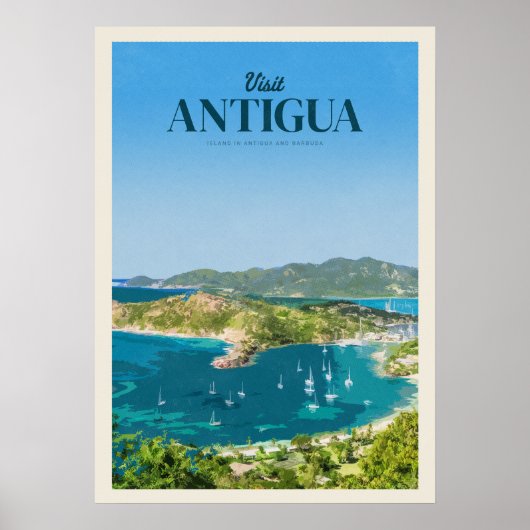 Poster Visitez Antigua (Devant)