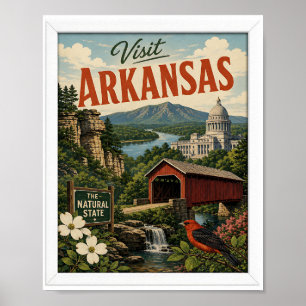 Poster Visitez Arkansas Travel Vintage