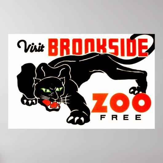 Poster Visitez Brookside Zoo Style Vintage gratuit (Devant)