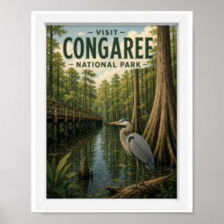 Poster Visitez Congaree National Park Voyage Vintage