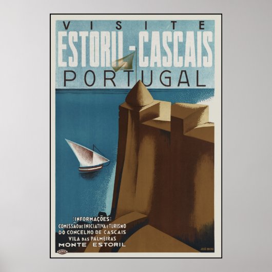 Poster Visitez Estoril-Cascais Portugal (Devant)