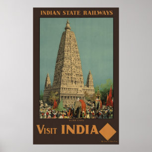 Poster Visitez India Budh Gaya