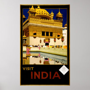 Poster Visitez India Vintage 1929 Travel