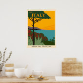 Poster Visitez Italie, Les Beaux Voyages De La Côte Amalf (Cuisine)