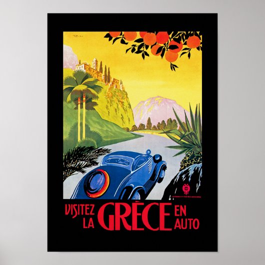 Poster Visitez La Grece en Auto (Devant)