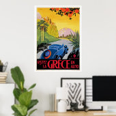 Poster Visitez La Grece en Auto (Bureau à domicile)