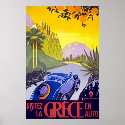 Poster Visitez La Grece En Auto Grèce (Devant)
