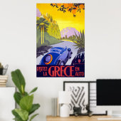 Poster Visitez La Grece En Auto Grèce (Bureau à domicile)