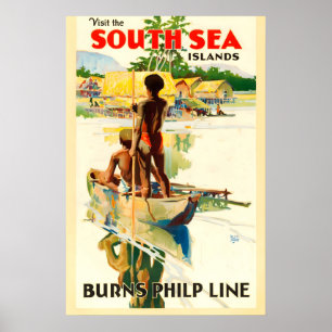 Poster Visitez la ligne Burns Philp des îles de la mer du