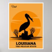 Poster Visitez la Louisiane, l'État du Pélican, (Devant)