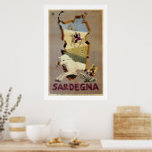 Poster Visitez la Sardaigne vintage Italie Voyage ad (Cuisine)