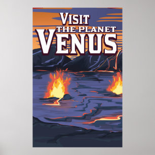 Poster Visitez l'affiche de voyage de Vénus de planète