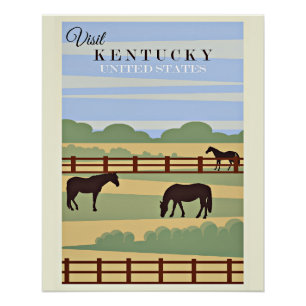 Poster Visitez l'affiche de voyage du Kentucky,
