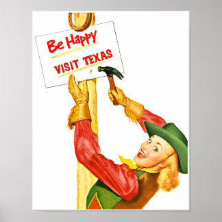 Poster Visitez l'affiche de voyage du Texas