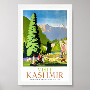 Poster Visitez l'affiche de voyage vintage du Cachemire I
