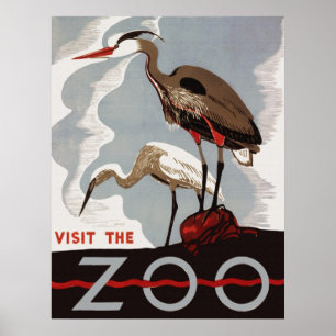 Poster Visitez l'affiche du zoo