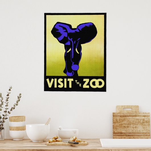 Poster Visitez l'affiche du zoo (Cuisine)