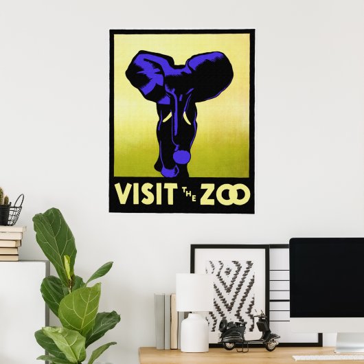 Poster Visitez l'affiche du zoo (Bureau à domicile)