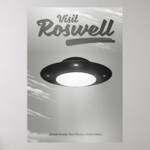 Poster Visitez l'affiche vintage de Roswell UFO
