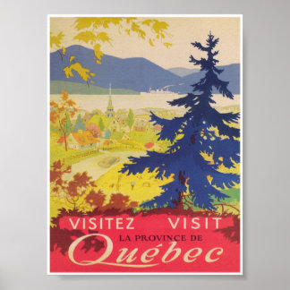 Poster Visitez l'affiche Vintage voyage Québec Canada