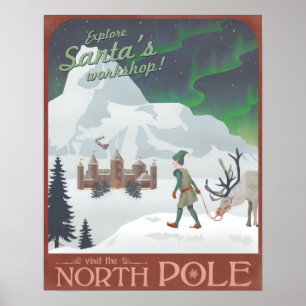 Poster Visitez l'atelier de Père Noël au pôle Nord
