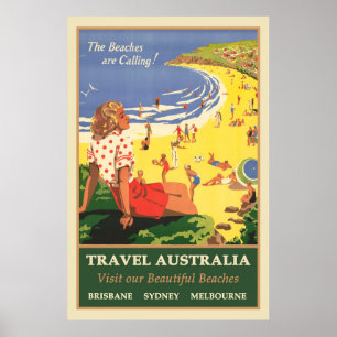 Poster Visitez l'Australie, les plages vous appellent