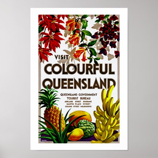 Poster Visitez le Coloré Queensland (Devant)