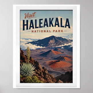 Poster Visitez le parc national de Haleakala Voyage Vinta