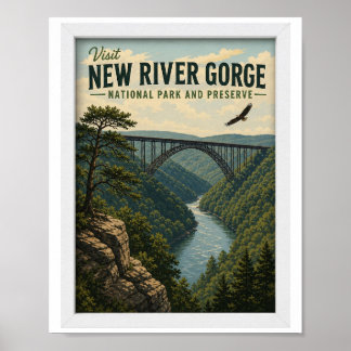Poster Visitez le parc national de New River Gorge Voyage