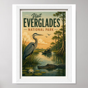 Poster Visitez le parc national des Everglades Voyage Vin