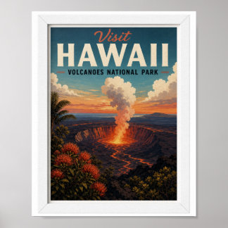 Poster Visitez le voyage au parc national des volcans d'H