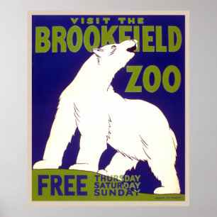 Poster Visitez le zoo de Brookfield gratuitement jeudi, s