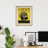 Poster Visitez le zoo de Philadelphie, Hippo - Ancien pos (Bureau à domicile)