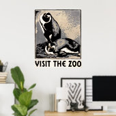 Poster Visitez le zoo - Penguin WPA (Bureau à domicile)
