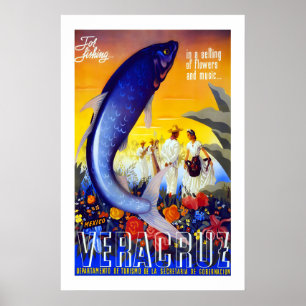 Poster Visitez les années 40 à Veracruz au Mexique en dan