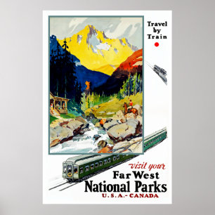 Poster Visitez les parcs nationaux du Far West