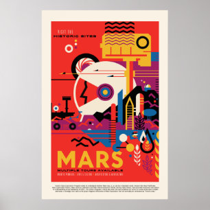 Poster Visitez les sites historiques de Mars NASA Travel