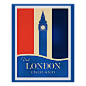 Poster Visitez Londres, Angleterre (Devant)
