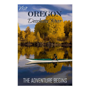 Poster Visitez l'Oregon, Deschutes River,