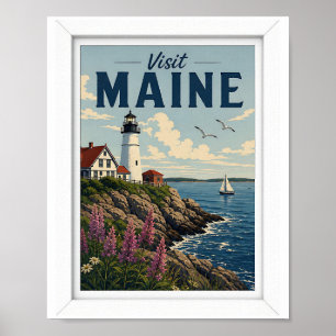 Poster Visitez Maine Voyage Vintage