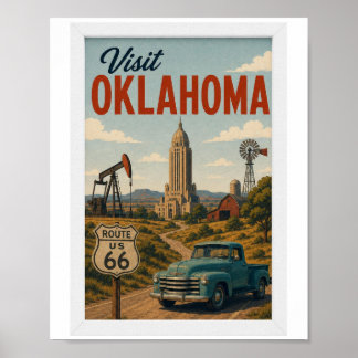 Poster Visitez Oklahoma Voyage Vintage