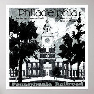 Poster Visitez Philadelphie sur la Pennsylvania Railroad