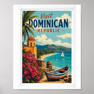 Poster Visitez République dominicaine Voyage Vintage