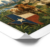 Poster Visitez Texas Voyage Vintage (Coin)