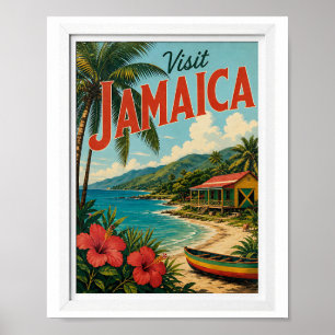 Poster Visitez Voyage Jamaïque Vintage