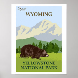 Poster Visitez Wyoming, Yellowstone National, 