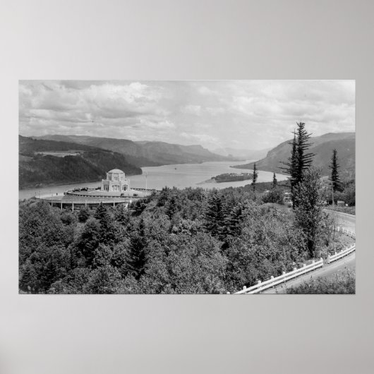Poster Vista House & Crown Point sur Columbia River (Devant)