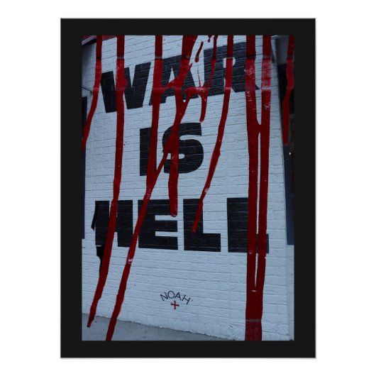 Poster Visual Forte com Frase em Vermelho War is Hell (Devant)