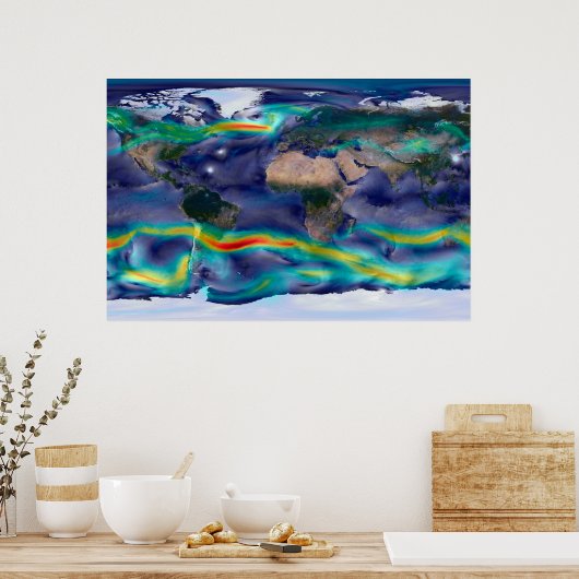 Poster Visualisation Des Vents Mondiaux. (Cuisine)